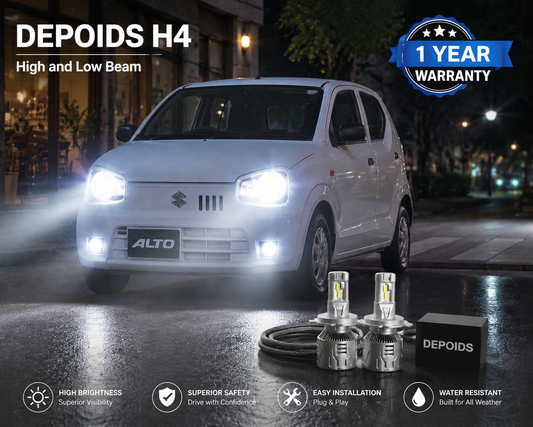 Depoids Pro 3.0 H4 LED Headlights (High/Low Beam) – Best Car LED Lights in Pakistan - Compact Cars
