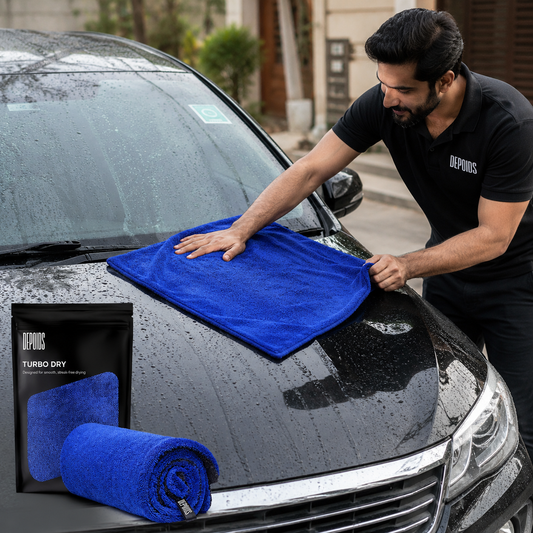 DEPOIDS 1400 GSM Car Drying Towel – Ultra Absorbent Microfiber Auto Detailing Towel