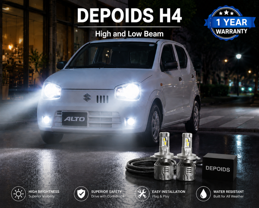 Depoids Pro 3.0 H4 LED Headlights (High/Low Beam) – Best Car LED Lights in Pakistan - Compact Cars