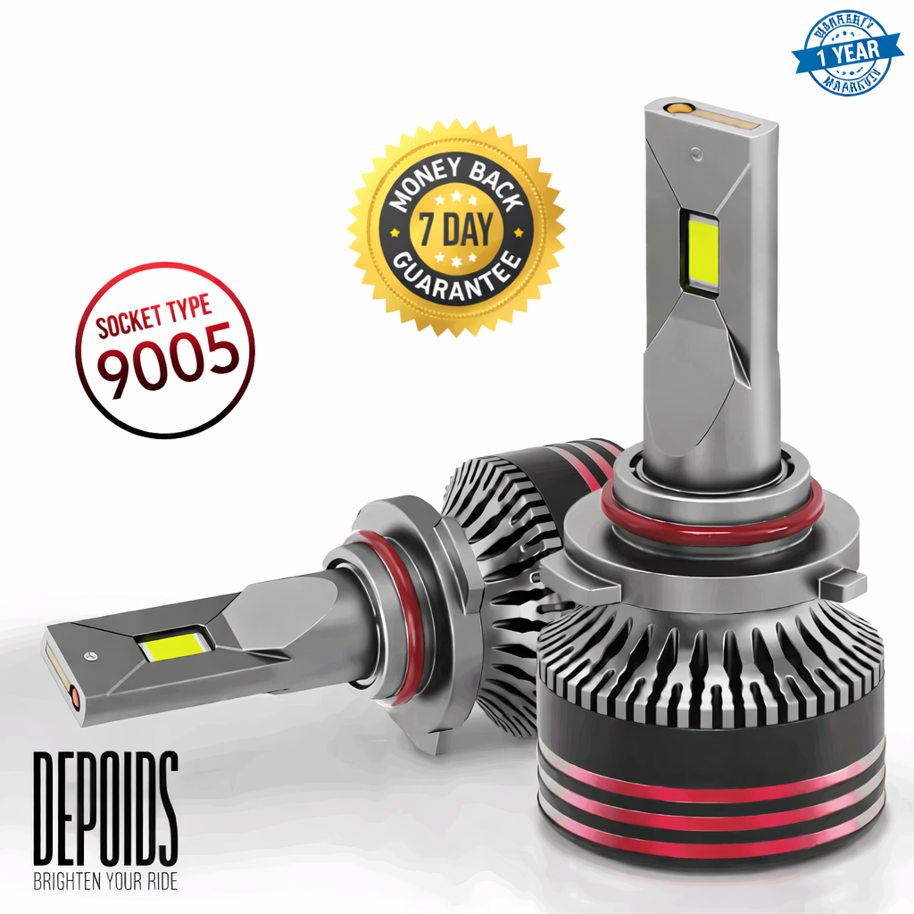 DEPOIDS 9005 LED Head Light Bulbs (High Beam) (Pair) 300W | BRIGHTEST LED IN PAKISTAN